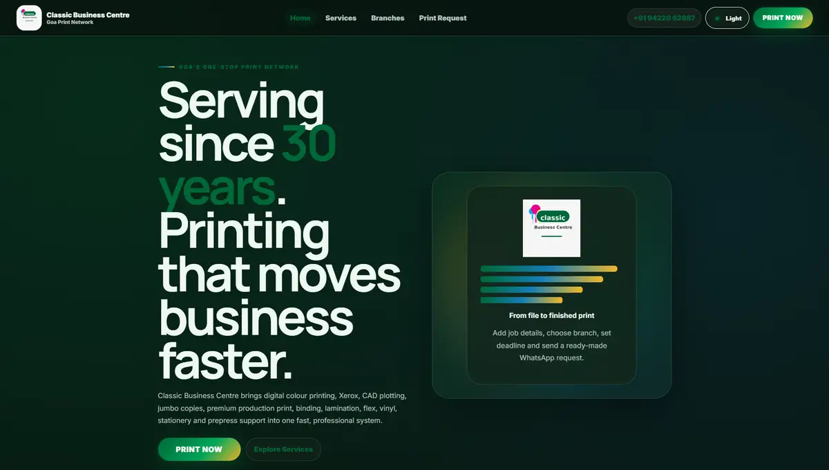 CBC Goa website preview